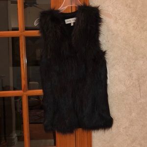 black fur vest